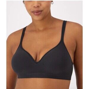 Bali Cool Comfort Revolution Shaping Wireless Bra Sz 34DD Padded DF 3463 Black